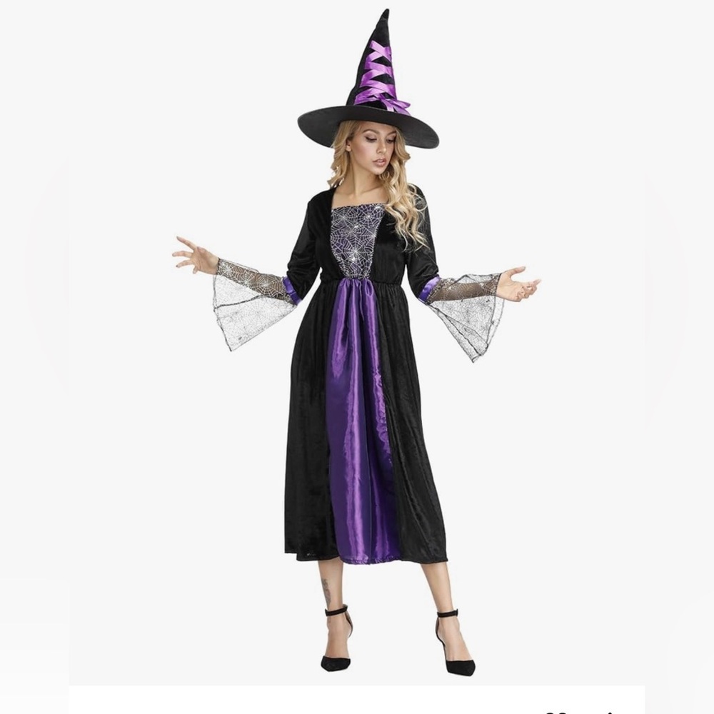 Grebrafan Witch Costume for Women Halloween Dresses Gothic Size Small